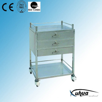 Stainless Steel Hospital Medical Medicine Cart (Q-16)